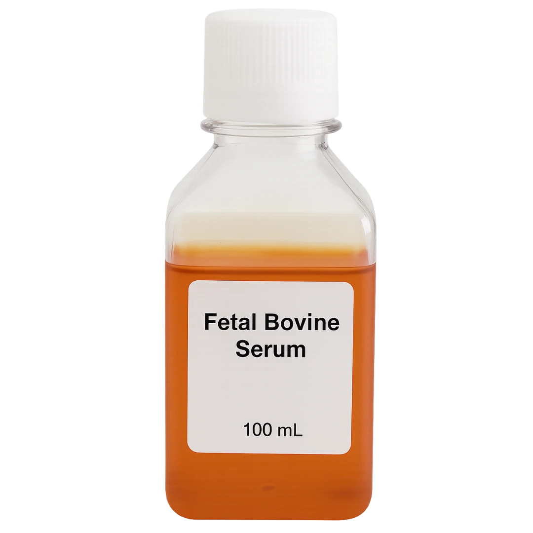 Fetal bovine serum used in scientific research, representing ethical research communication